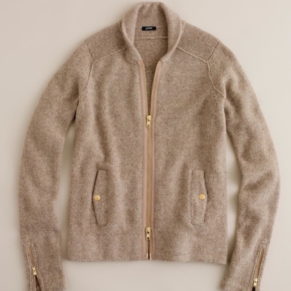 J. Crew Jackets & Blazers - J.CREW Merino Wool Zip Up Metallic Jacket